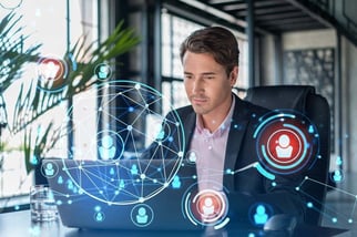 person managing talent on computer