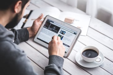 person looking at mobile device