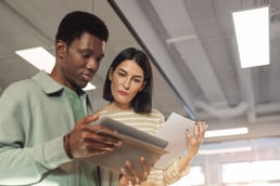 two engaged people at work